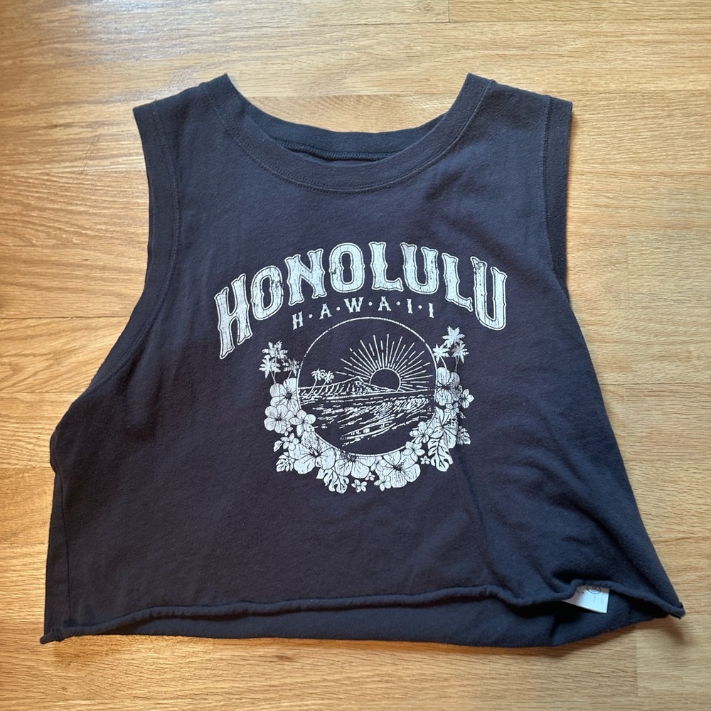 Hollister Graphic Crop Muscle Tank